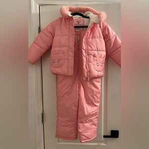 Carters Girls Snow Suit Bib with Coat (like new)